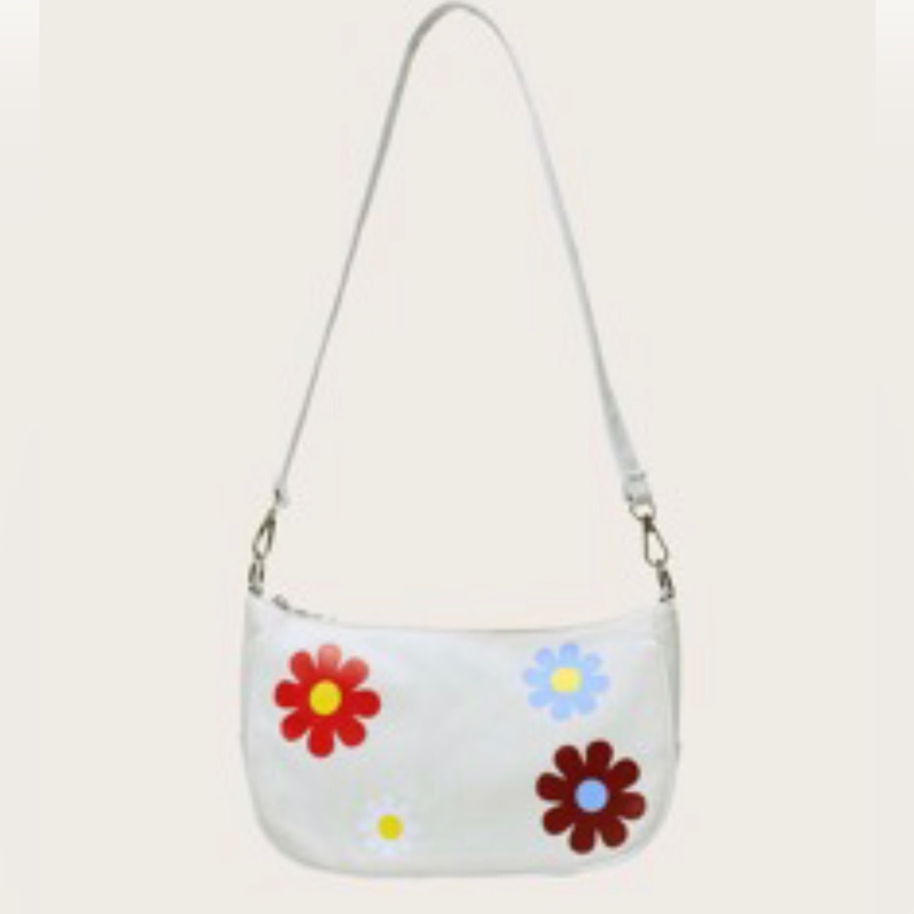 Floral Graphic Baguette Bag